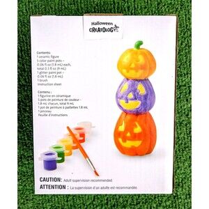 Creatology 3D Stacking Jack-O-Lanterns Totem w/Paint Halloween Ceramic Kit NIB